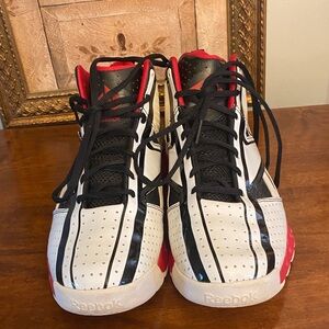 Reebok Black and White Striped Sneakers